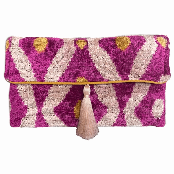Latitudes Ikat Velvet Crossbody Clutch Travel Ready
