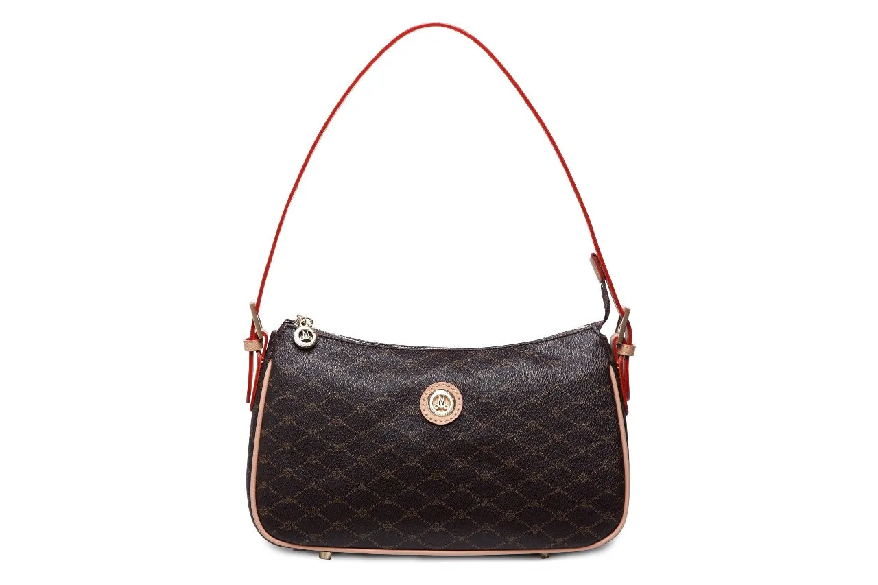 Utility Companion Misty Jazz Moderne  Genuine Leather Handbag  [Made in Italy]