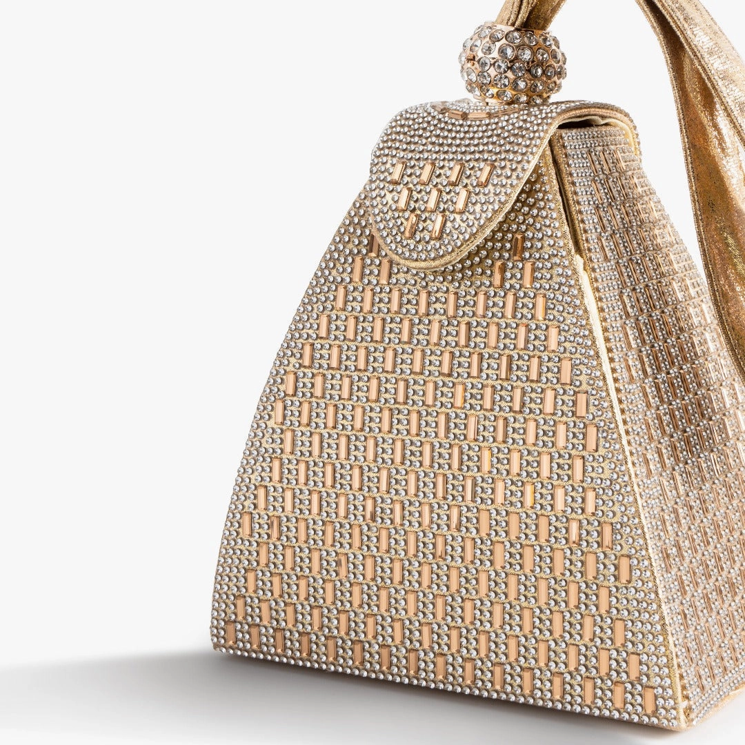 Isabella | Royal Pyramid Clutch ?C A Golden Statement of Elegance Daily Organizer