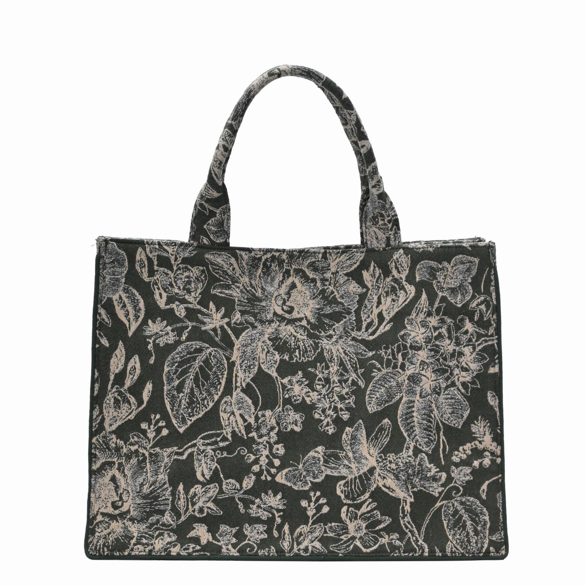 Isabella's Blossom Floral Jacquard Book Tote Commuter Bag