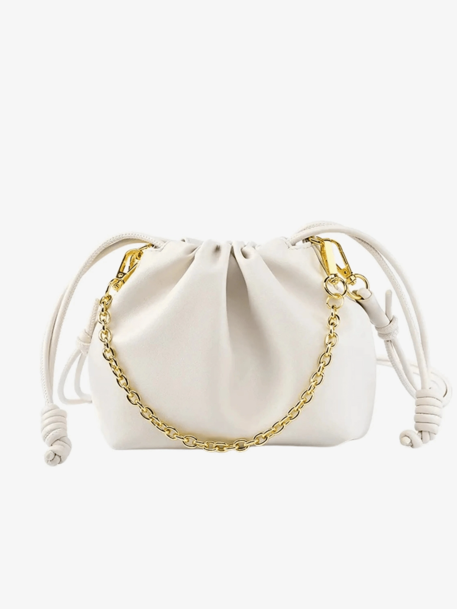 Isla | Beige Leather Drawstring Bag ?C Chic & Elegant Practical Journey