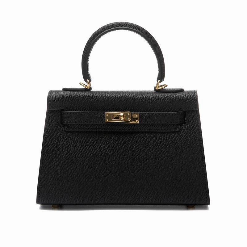 Everyday Functionality Isla | Black Structured Top-Handle Bag ?C Timeless & Elegant