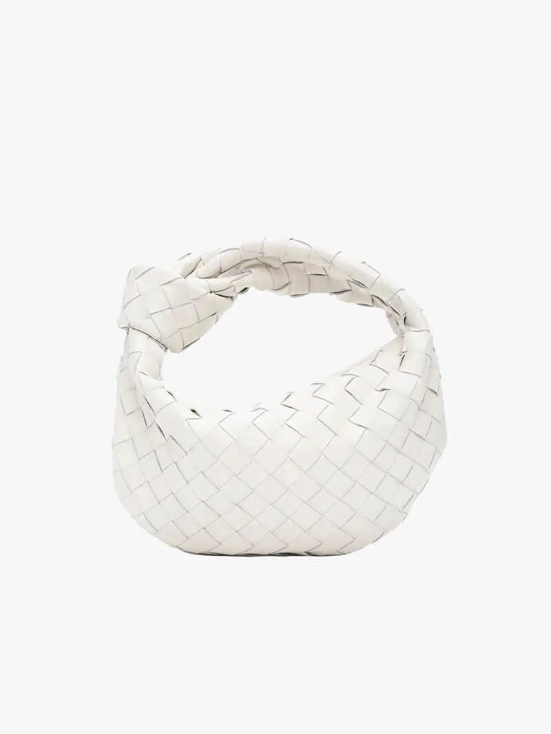 Isla | Luxe Black Woven Knot Bag ?C Elegant & Versatile Minimal Function City Chic