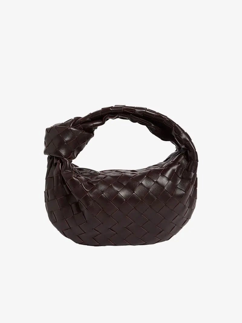 Everyday Style Fashion Accessory Isla | Luxe Black Woven Knot Bag ?C Elegant & Versatile