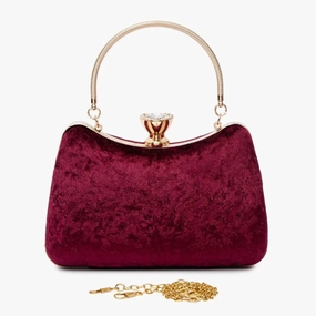 Isla | Velvet & Crystal Handle Evening Clutch ?C Regal Charm Timeless Accessory fashion charm