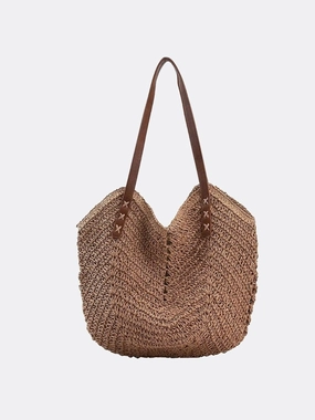 Everyday Function Timeless Design Isla Slouchy Straw Tote ?C Oversized Soft Woven Shoulder Bag
