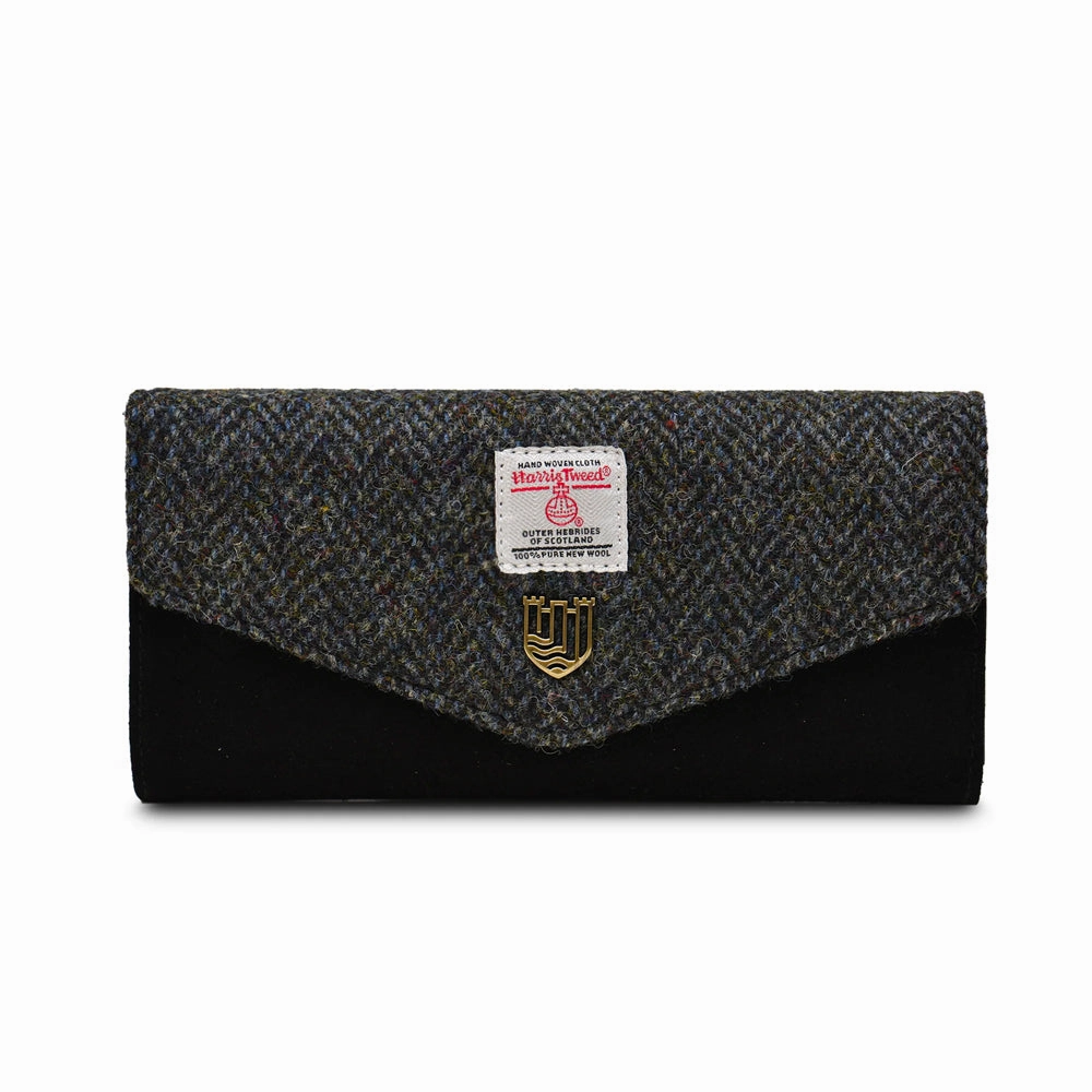 Islander? Large Clasp Purse with Harris Tweed? Modern Efficiency Foldable pocket wallet