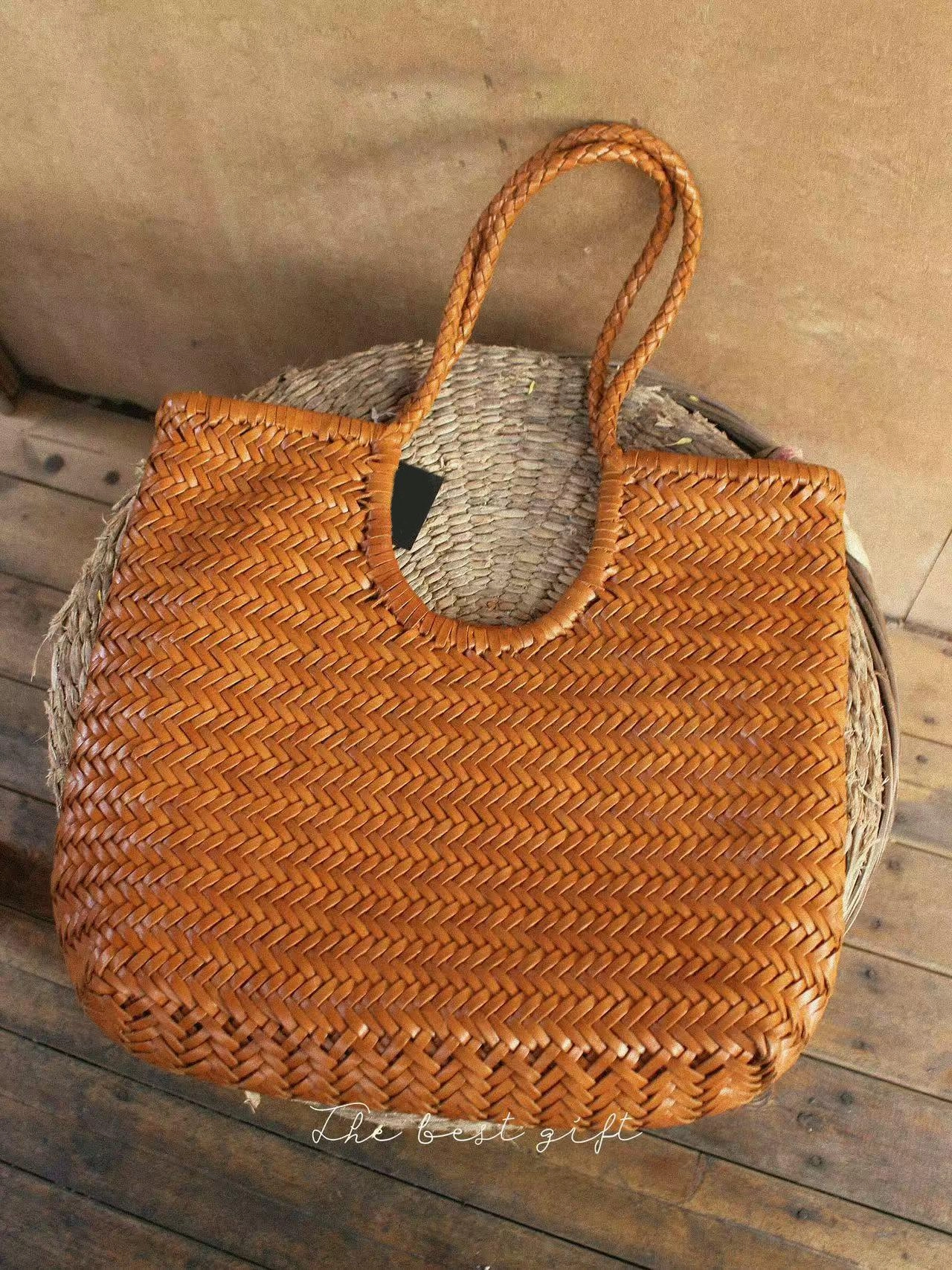 Italy Cowhide Leather Summer Woven Bag, Woven Triple Jump Bamboo Style HandBag, Beach Bag, Basket Bag, Hobo Leather Bag, Gift For Her Quality craftsmanship practical gear