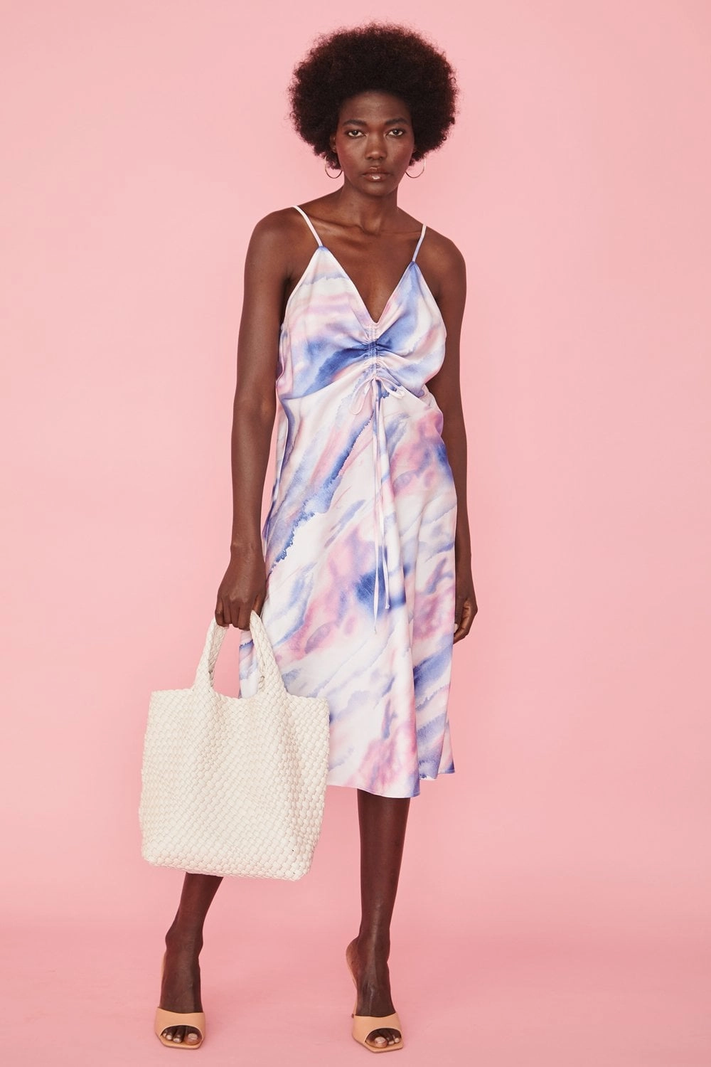 Subtle Hue Jayley Cream Hand Knitted Leather Tote Bag with Matching Purse Cream PBG25A-D02