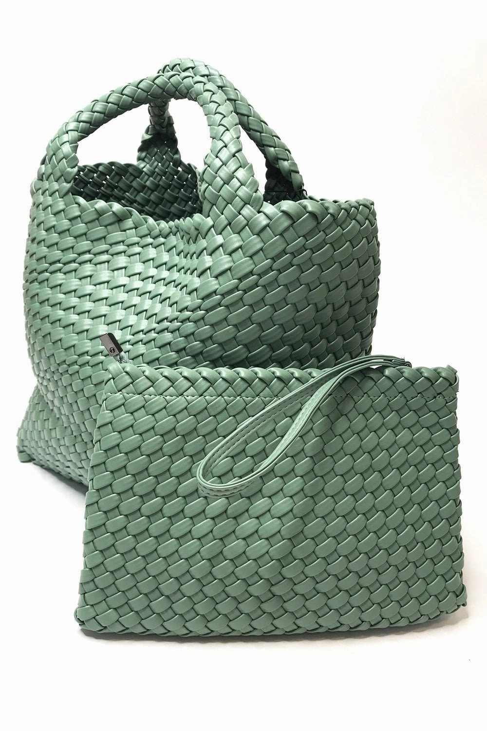 Contemporary Edge Daily Comfort Jayley Hand Knitted Leather Tote Bag with Matching Purse PBG25A-07S