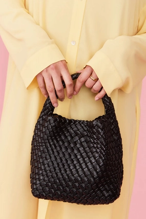 Jayley Mini Woven Tote with Detachable Clutch and Shoulder Strap Style PBGS30A Timeless Everyday Elegant Weekend