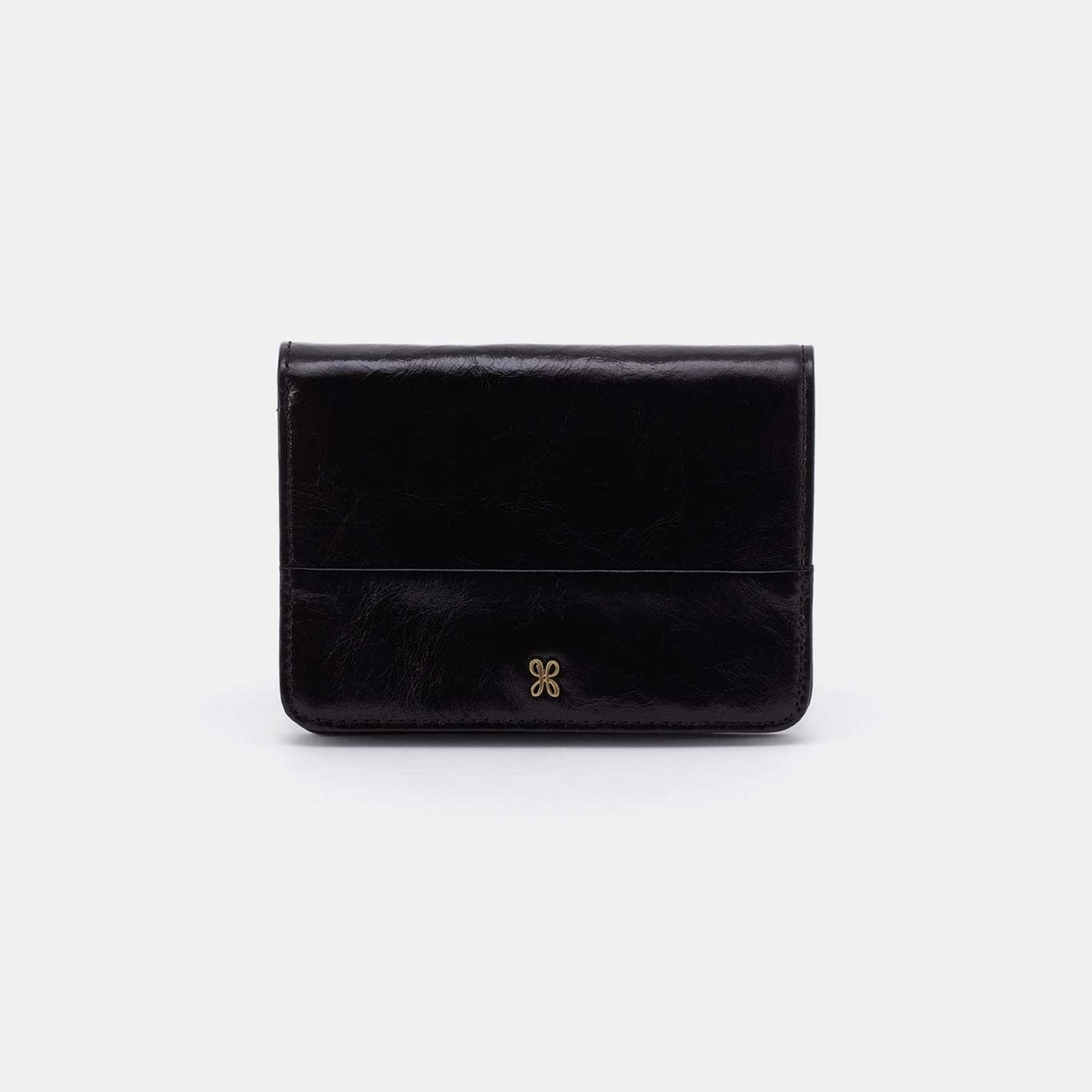 Jill Bifold Wallet in Polished Leather - Black Style Fusion