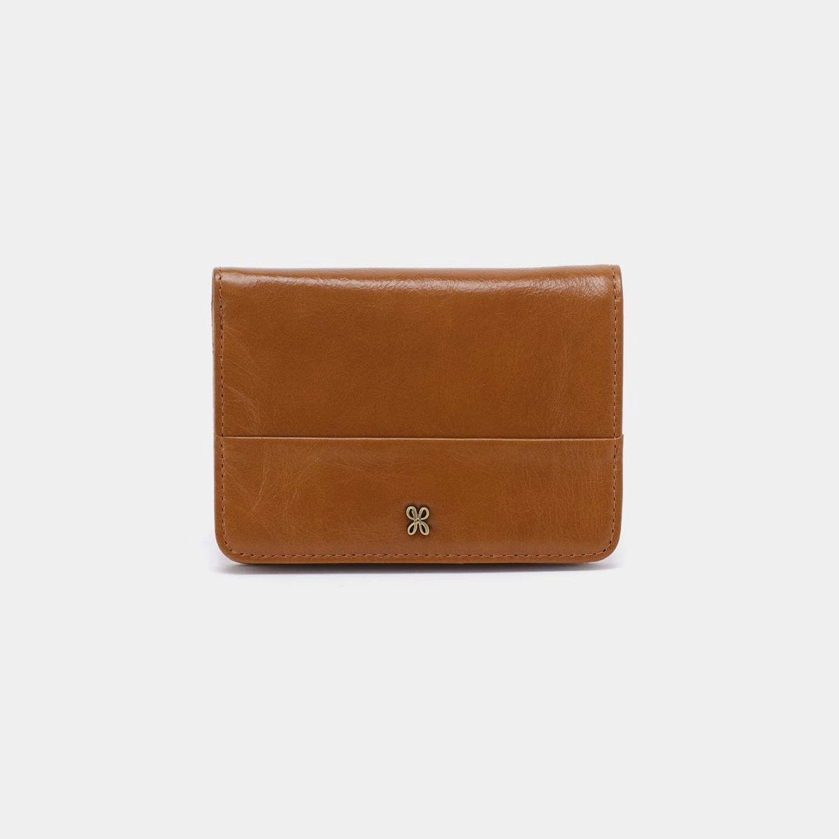 Jill Bifold Wallet in Polished Leather - Truffle Stylish Daily