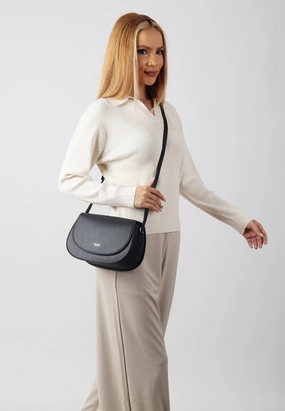 Jolie Genuine Leather Handbag (Black) Outdoor Carry