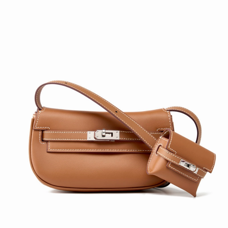 Urban Minimalist Kaelis | Soft Leather Flap Shoulder Bag ?C Effortless Chic & Practicality