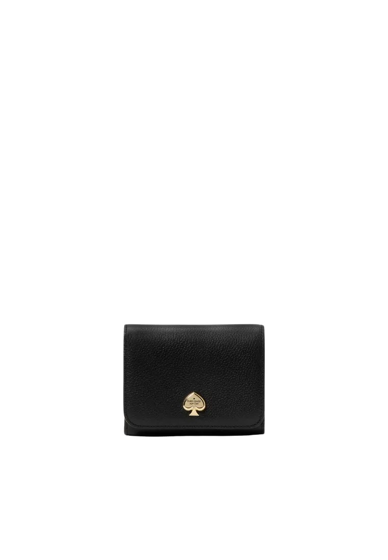 Kate Spade Kayla Small L-Zip Wallet In Black KK056 Premium Finish Durable Grip
