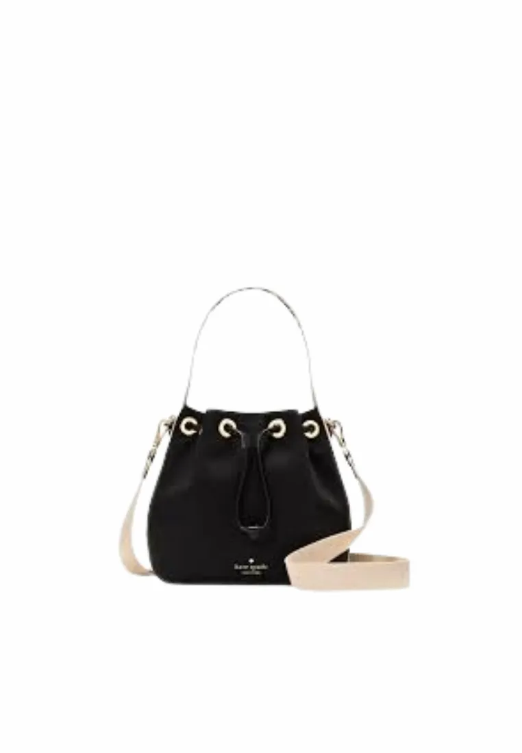 Kate Spade Kip Canvas Bucket Bag In Black KL048 Functional Portability