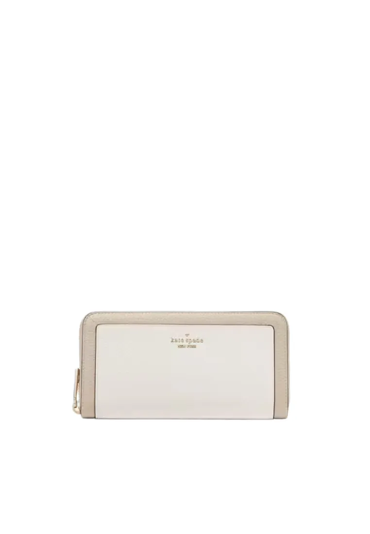 Kate Spade Lena Colorblock Large Continental Wallet In Light Sand KI835 RFID-protected wallet