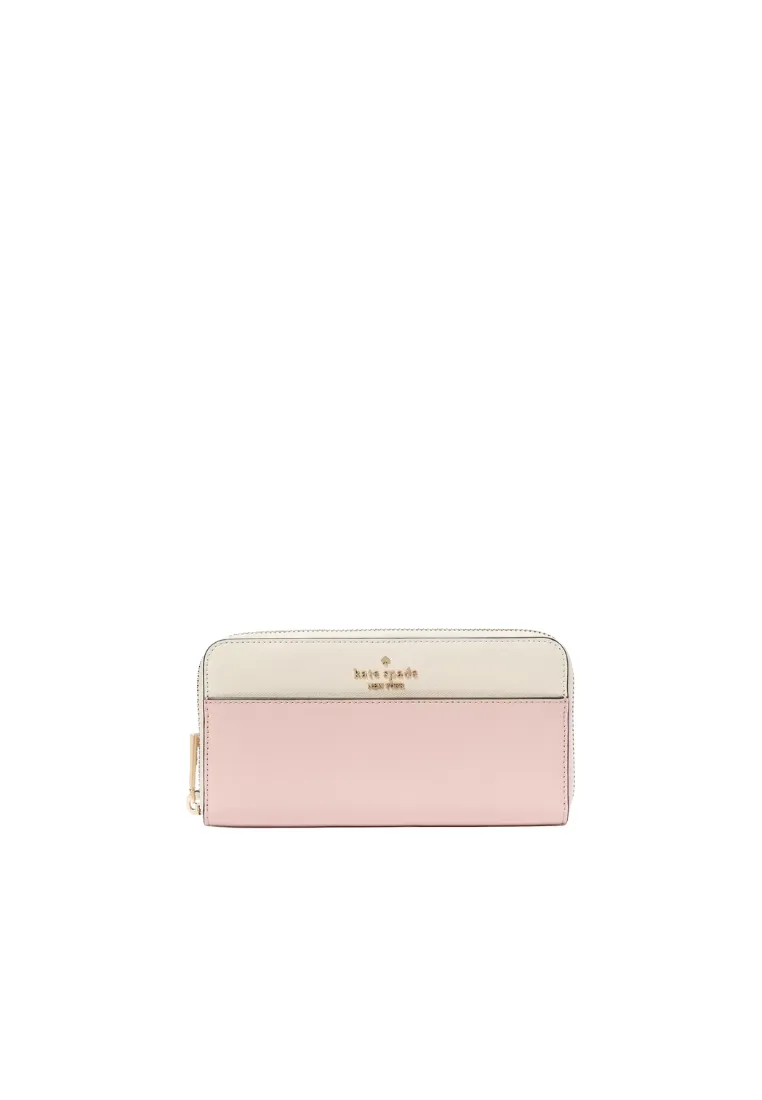 Kate Spade Madison Colorblock Long Wallet In Rose Smoke KI365 Easy Fit Timeless Utility