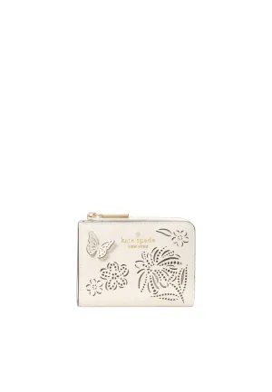 Professional Simplicity Kate Spade Madison Perforated Small L-zip Wallet In Meringue KK956