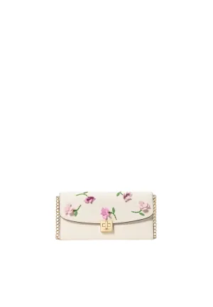 Kate Spade Phoebe Floral Applique Turnlock Wallet On Chain In Meringue Multi KK251 Soft and smooth fabric that feels great to the touch Modern Lifestyle Fashion