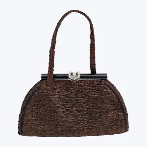 Fashion Fit Brocade Handbag with Platinum, Diamond, and Enamel