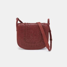 Refined Outfit Spacious travel pouch Kiva Large Crossbody in Washed Leather, Chestnut