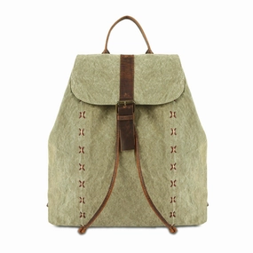 Elegant Form KomalC Jute and Leather Backpack for Women & Men - Eco-Friendly, Stylish, and Spacious for Everyday Use