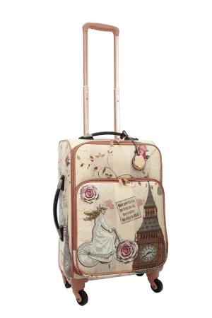 Lady Dream Carry on Luggage with Spinner Wheels Handcrafted Quality
