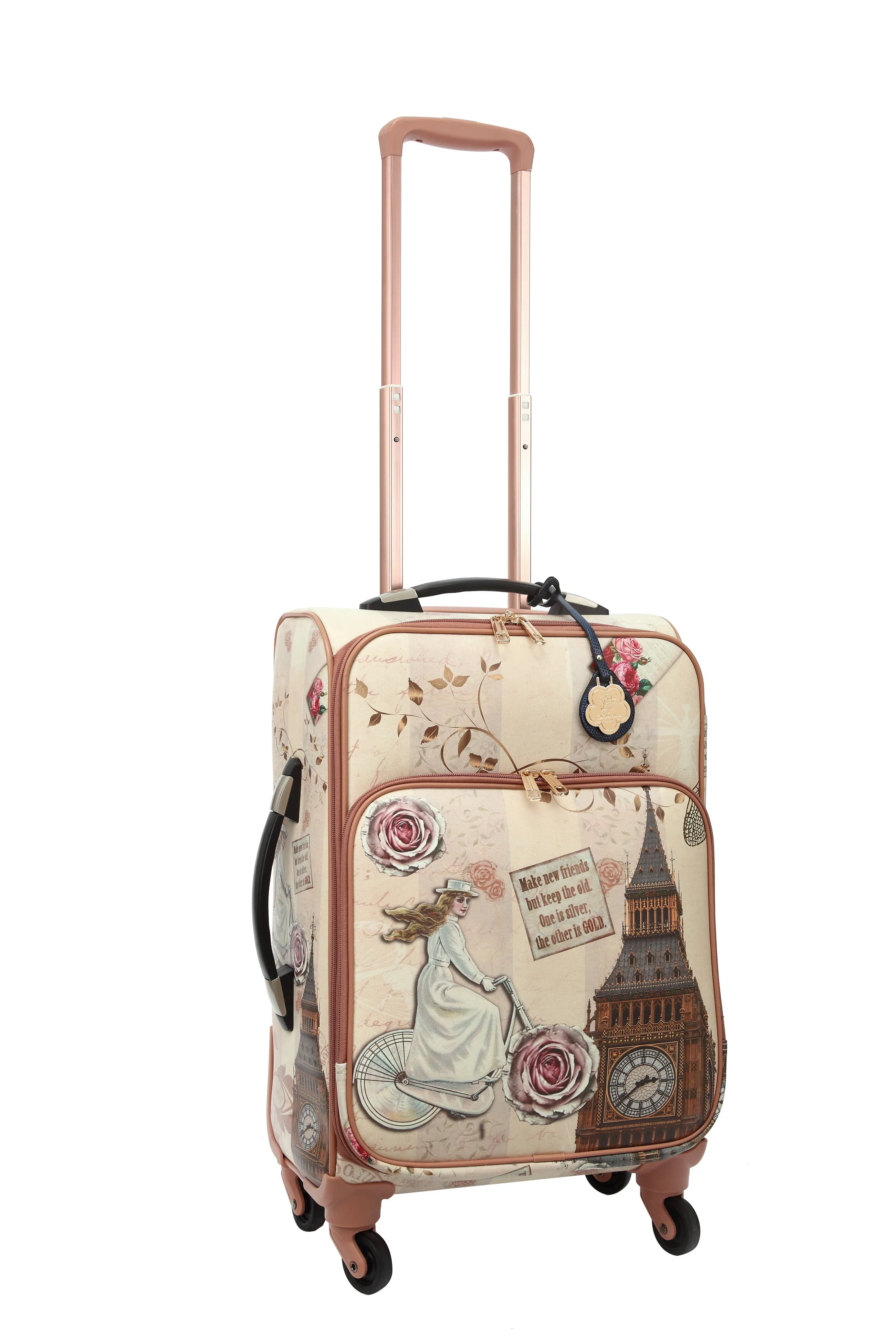 Elegant Outline Lady Dream Carry on Luggage with Spinner Wheels