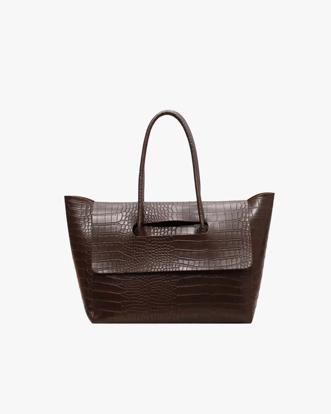 Everyday Use Large Crocodile Pattern Tote Bag ?C Elegant Shoulder Handbag with Spacious Design