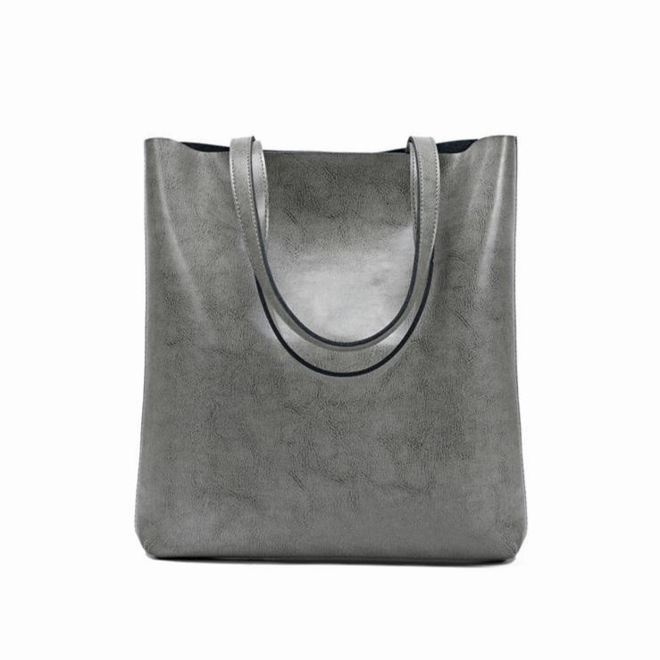 Alma | Classic Leather Tote Bag ?C Slim Handles & Spacious Interior Daily Function