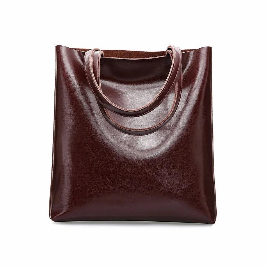 Urban Travel Alma | Classic Leather Tote Bag ?C Slim Handles & Spacious Interior