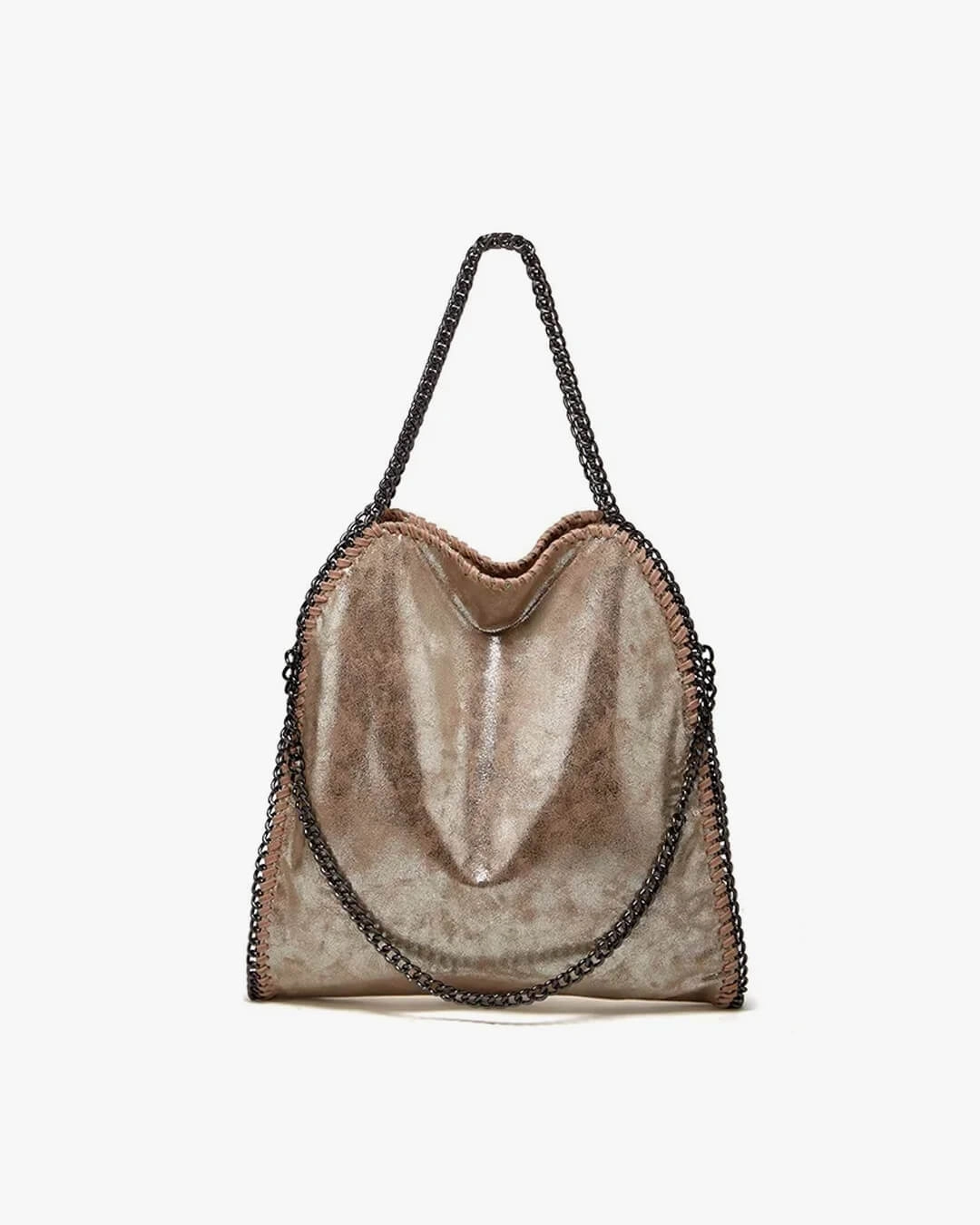 Large Tote Bag with Gold Chain Handle ?C Stylish Shoulder Handbag Sustainable Choice