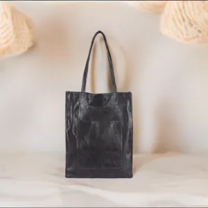 Designer weekend bag Latico Margie Black Leather Tote Handbag-SALE