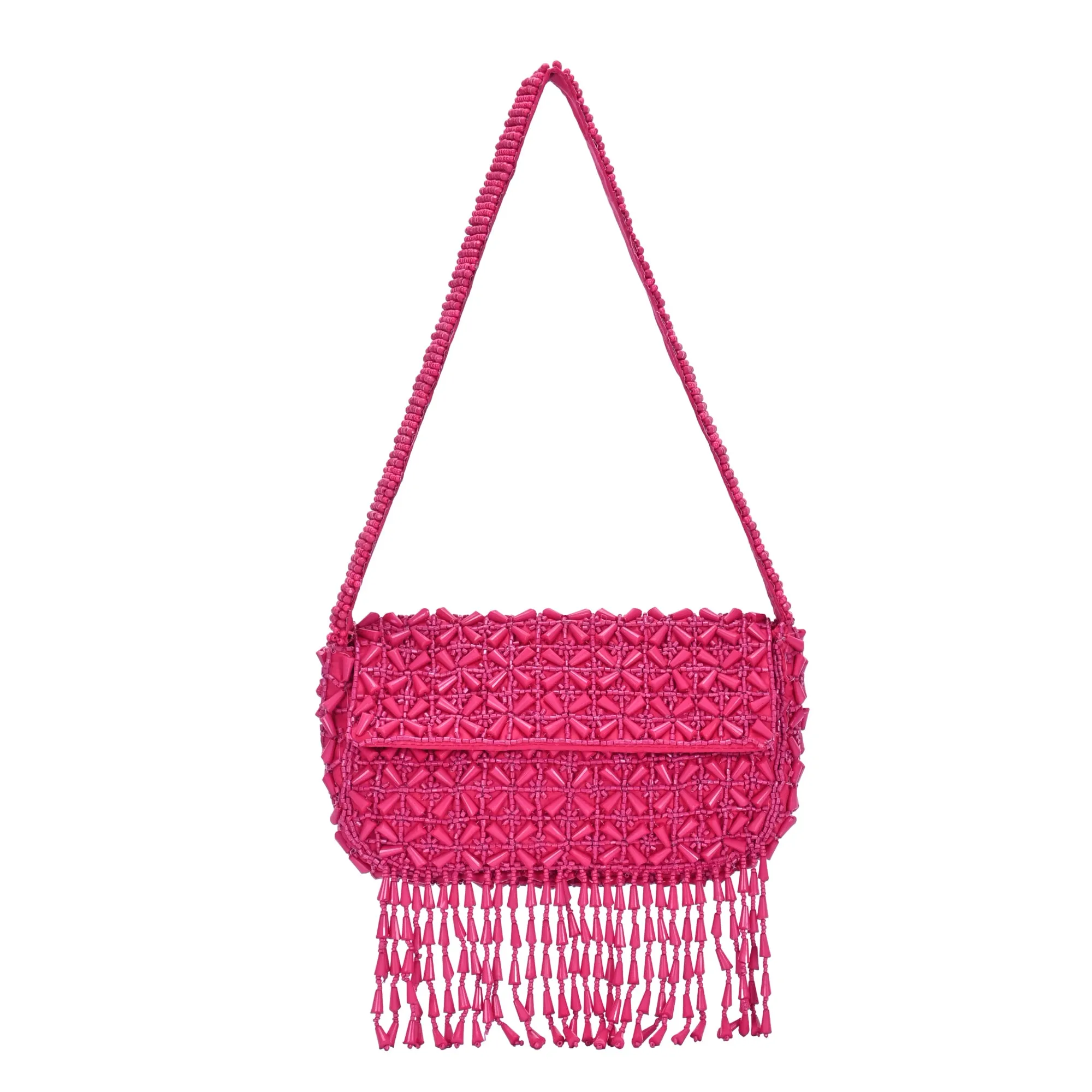 Elegant Finish Rani Snap Bead Shoulder Bag