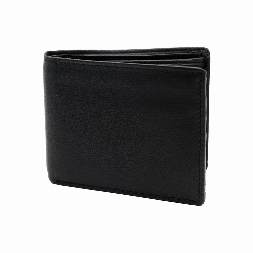 Functional Style Simple Structure Leather Bi-Fold Wallet with RFID and Gift Box
