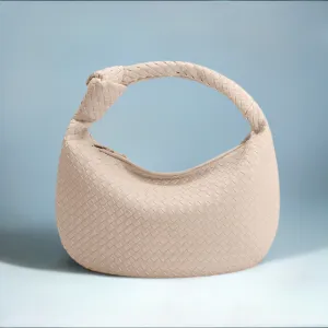 Compact Companion Premium Feel Brigitte Bone Large Recycled Vegan Shoulder Bag