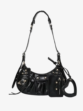 Portable design Thalina | Black Studded Shoulder Bag ?C Edgy & Stylish