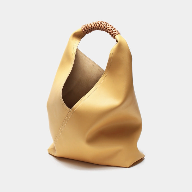 Durable Stitching Sophisticated Touch Lilly | Slouchy Shoulder Bag ?C Sculpted Vegan Leather Hobo with Woven Handle