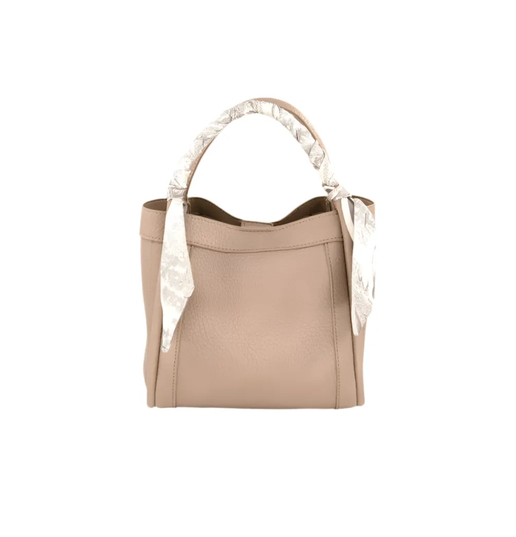 Lisa Beige Medium BC Bag with Scarf Refined Everyday Compact Craft