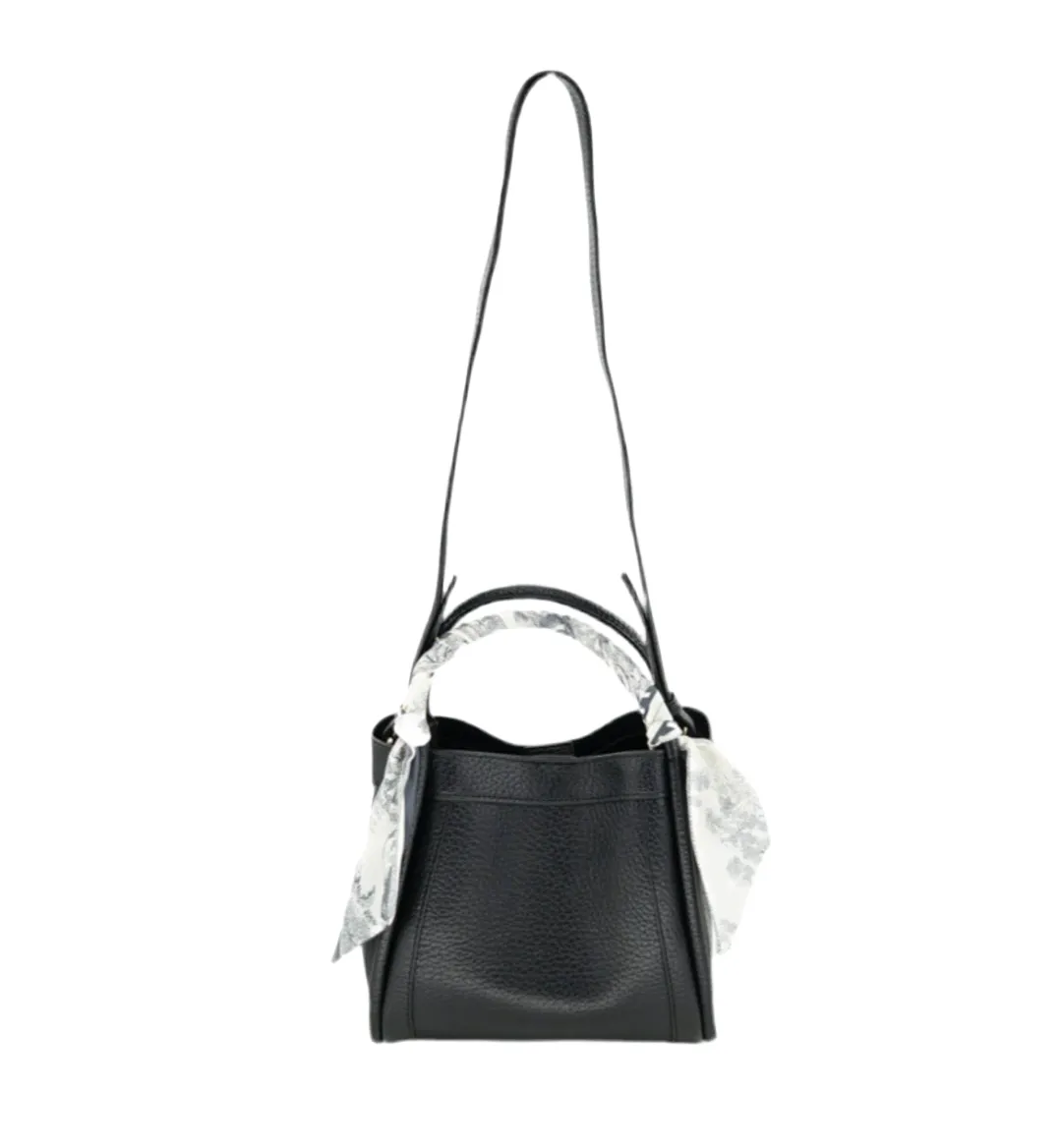 Lisa Black Medium BC Bag with Scarf Suede Touch Design Luxury