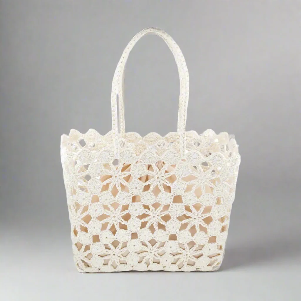 Liz White Mediterranean Crochet Tote BC Bag Weekend Ready Business Mood