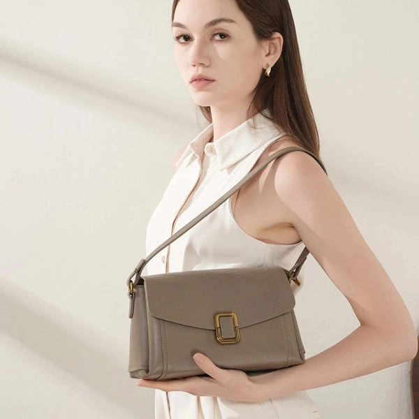 Lois Flap Shoulder Bag with Buckle - Elegant & Versatile Modern Design Daily Travel