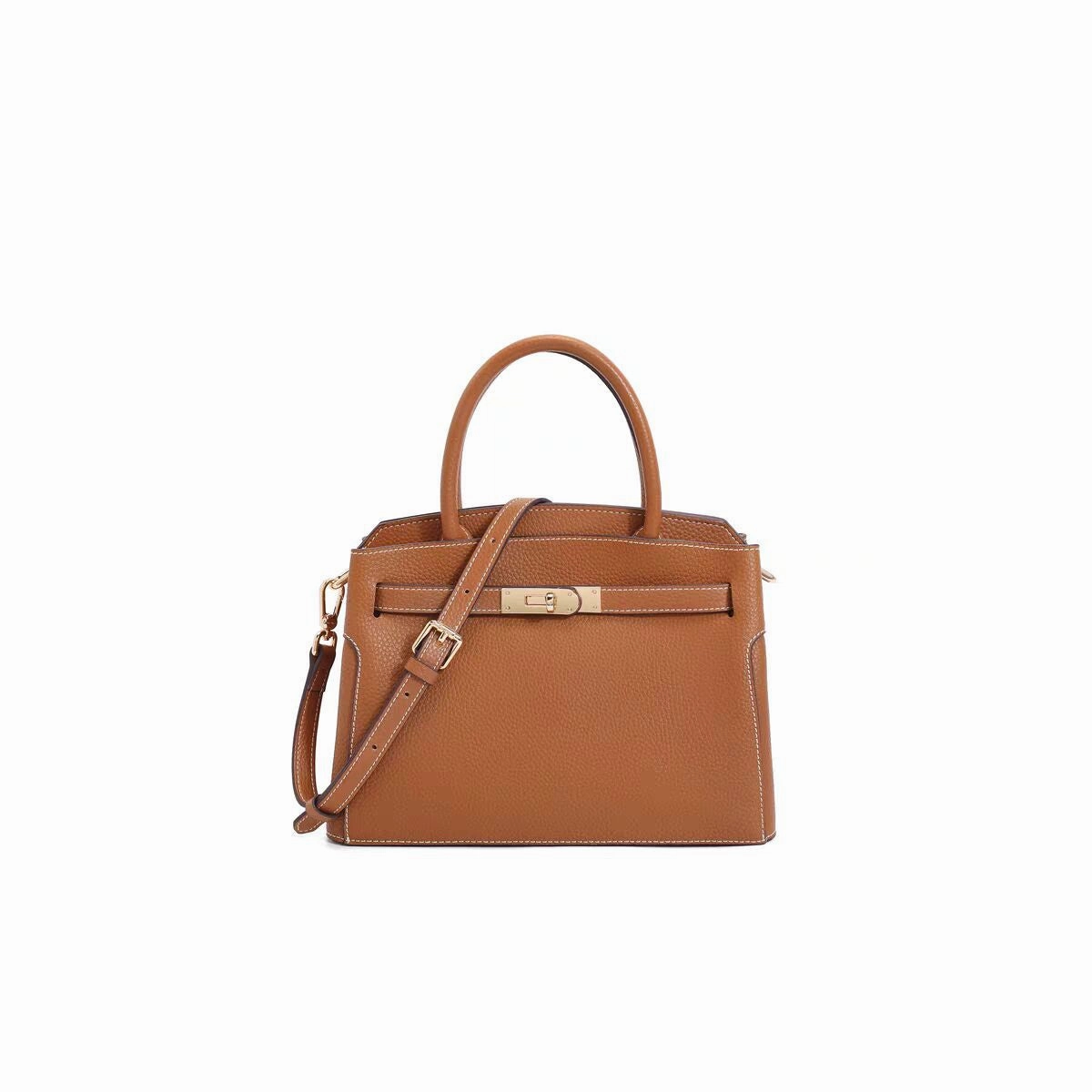 Lou Classic Leather Handbag ?C Timeless, Structured & Elegant Minimalistic design that complements any outfit