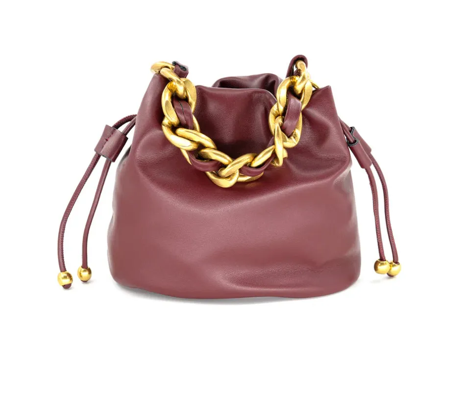 Lucy Burgundy Chain Small BC Bag Compact Shape