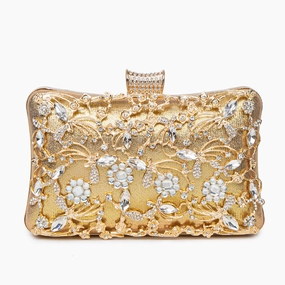 Formal Presence Lunara | Ornate Floral Crystal Clutch ?C Luxurious & Elegant Design