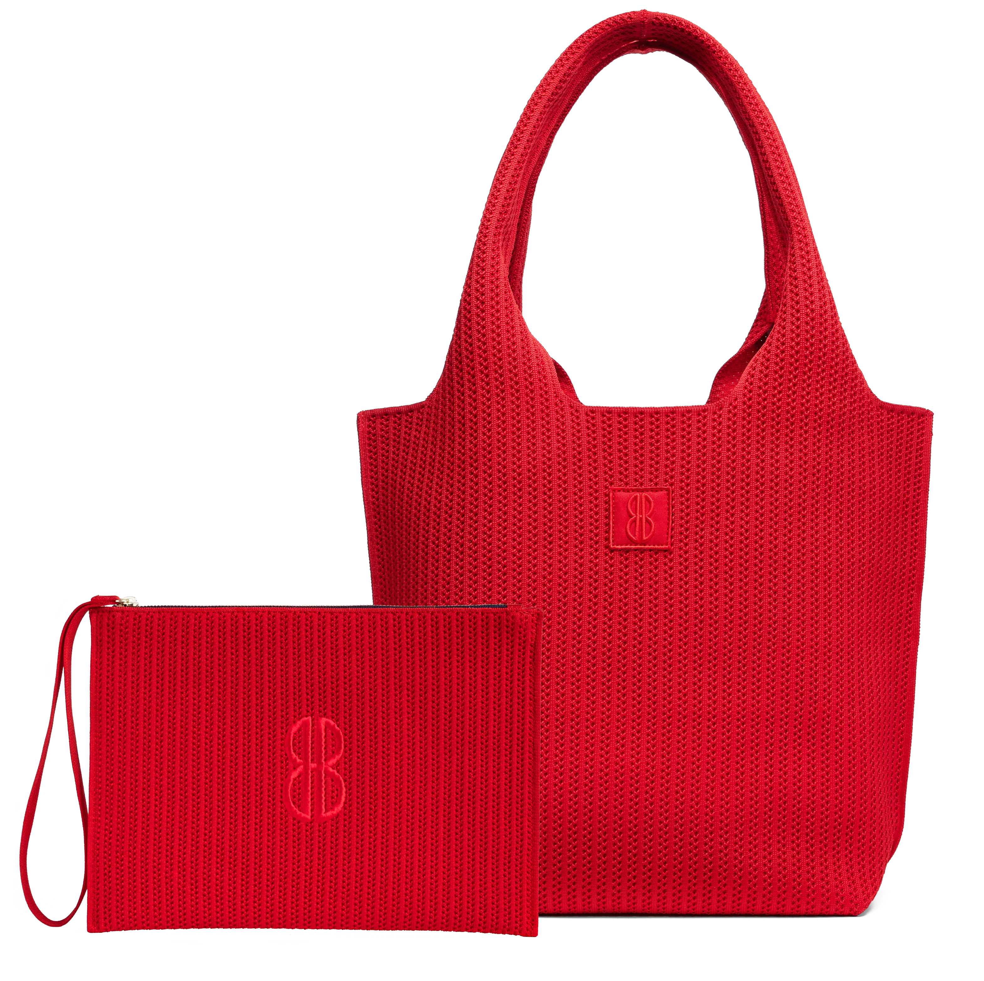 Medium - Red Stripe Tote With Pouch Office Routine