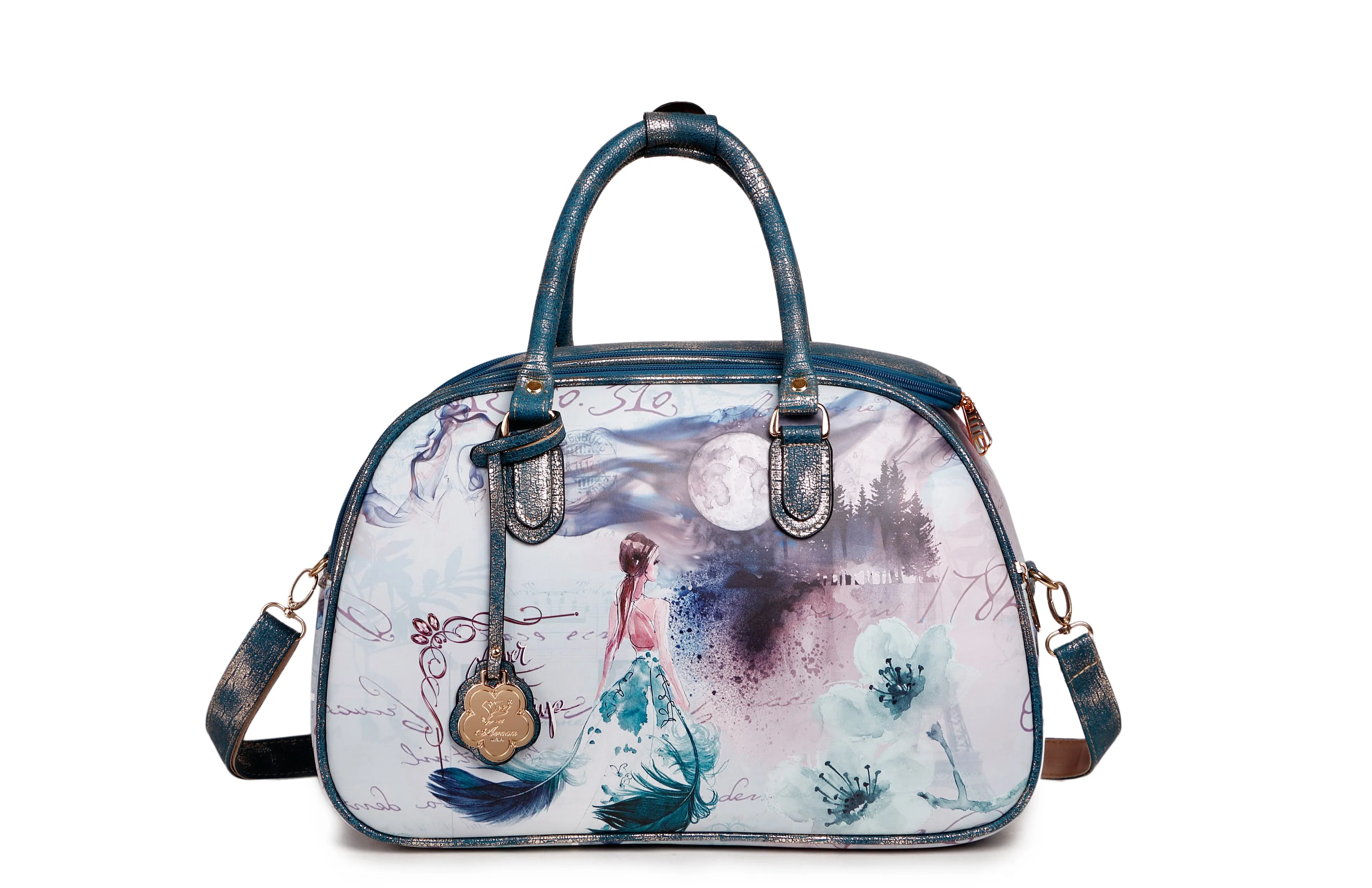 Elegant Look Artisan Quality Fairy Tales Vintage Vegan Overnight Bag