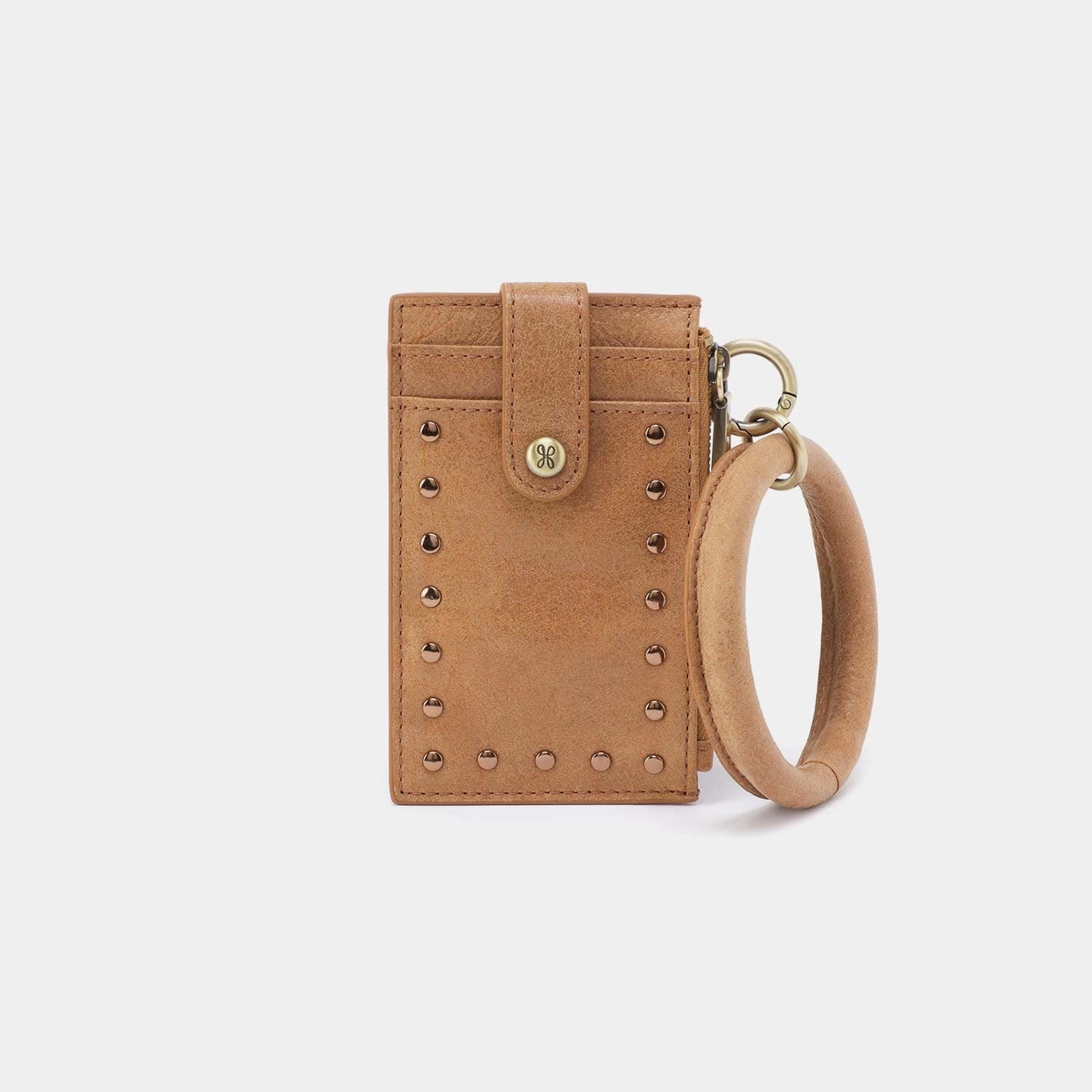 Ring Credit Card Wristlet in Buffed Leather - Whiskey Timeless Lifestyle
